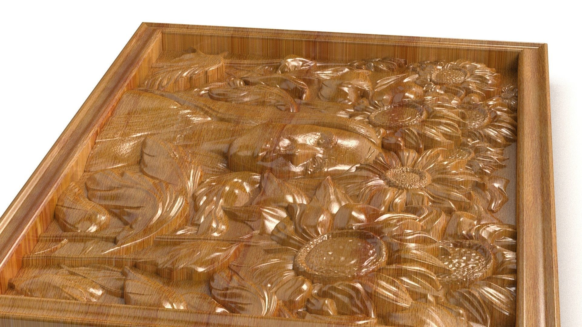 Sunflover girl 3d painting 3d print 3D model 3D model_2