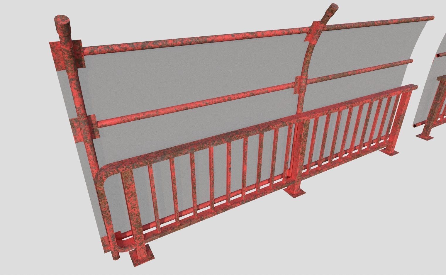 Safety Railing  Low-poly 3D model_4