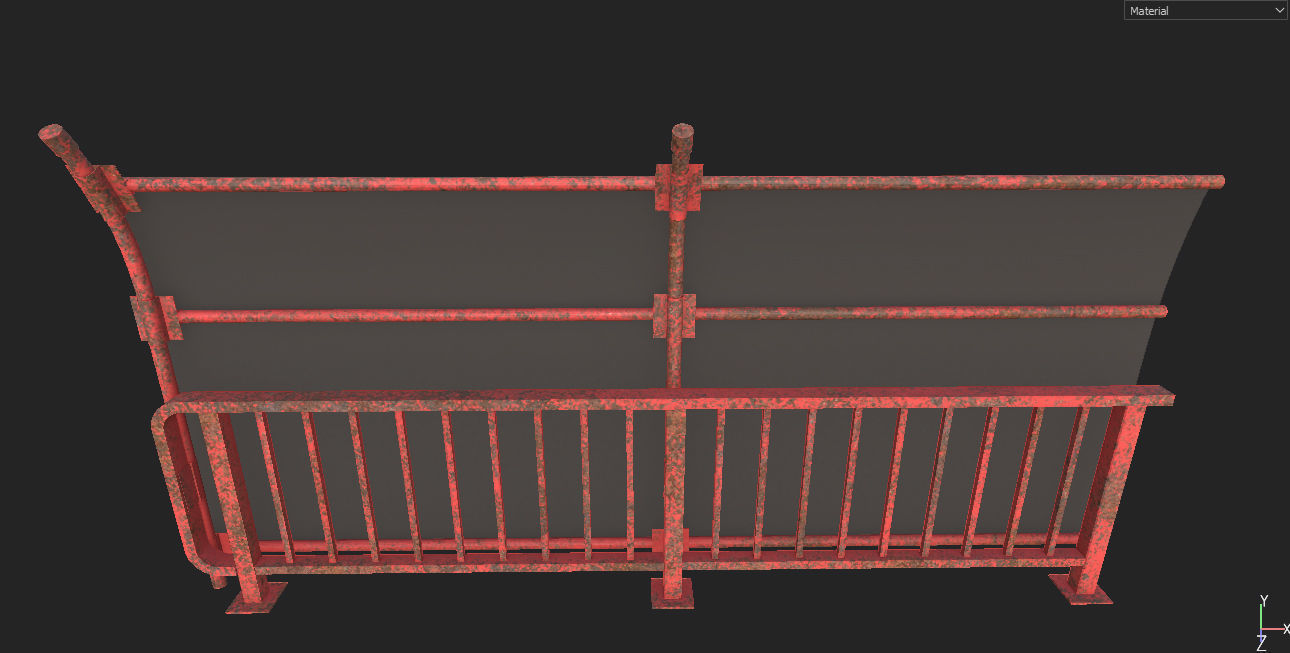 Safety Railing  Low-poly 3D model_23