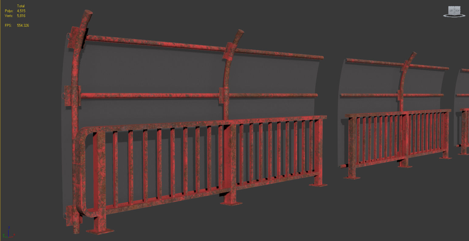 Safety Railing  Low-poly 3D model_18