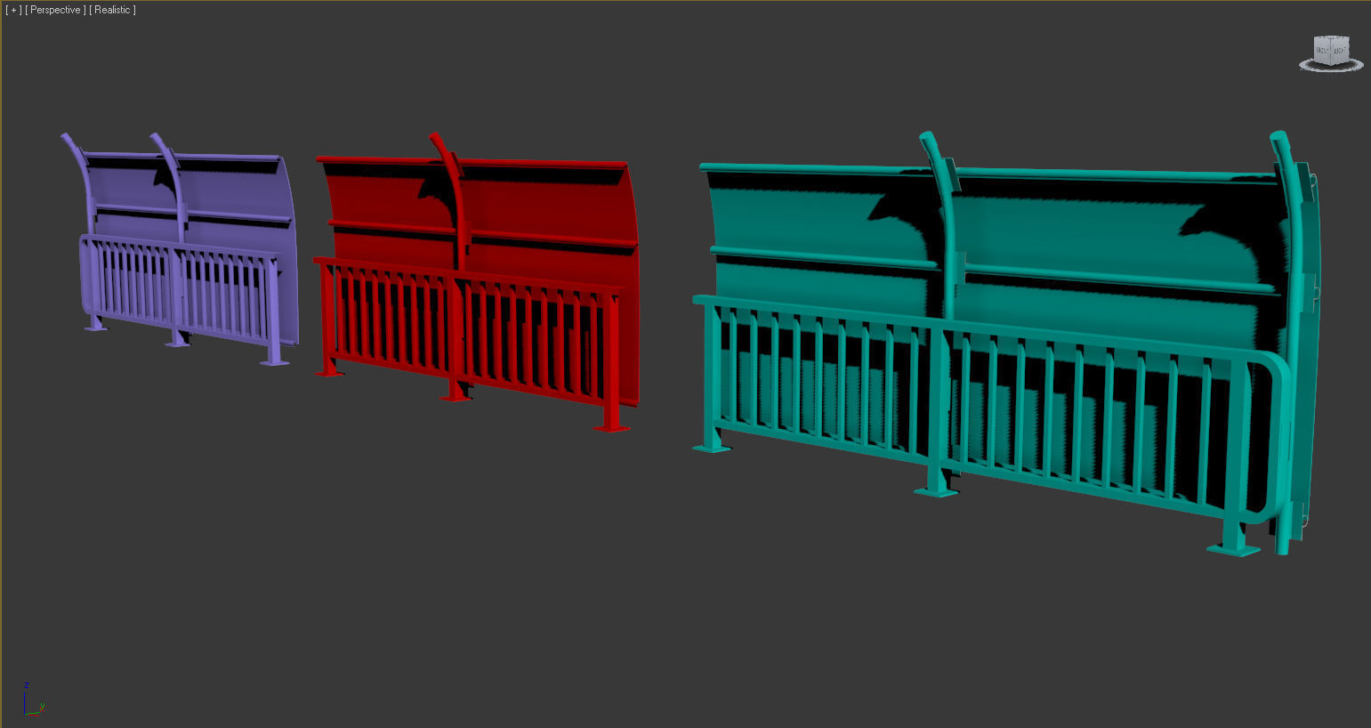 Safety Railing  Low-poly 3D model_11