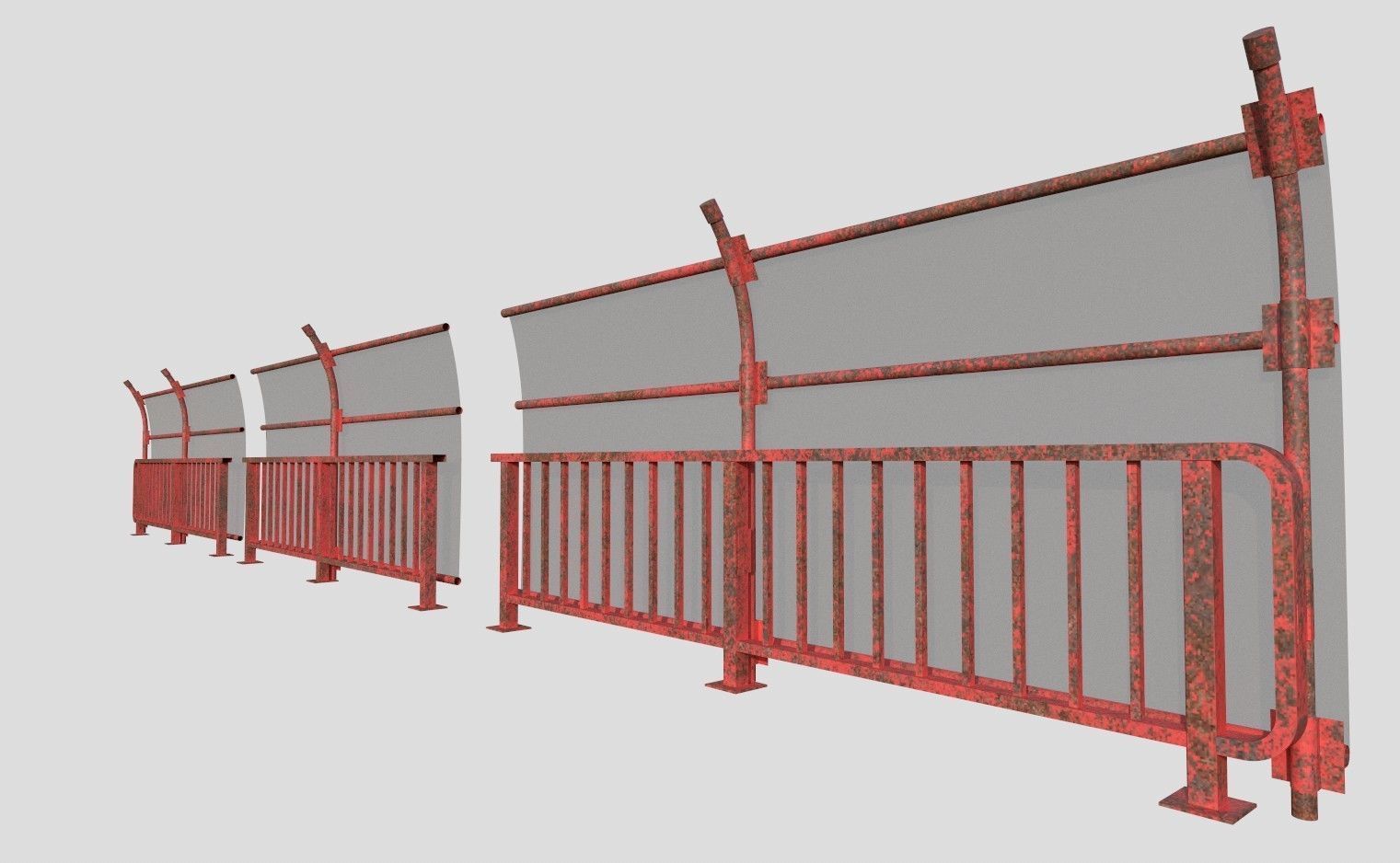 Safety Railing  Low-poly 3D model_7