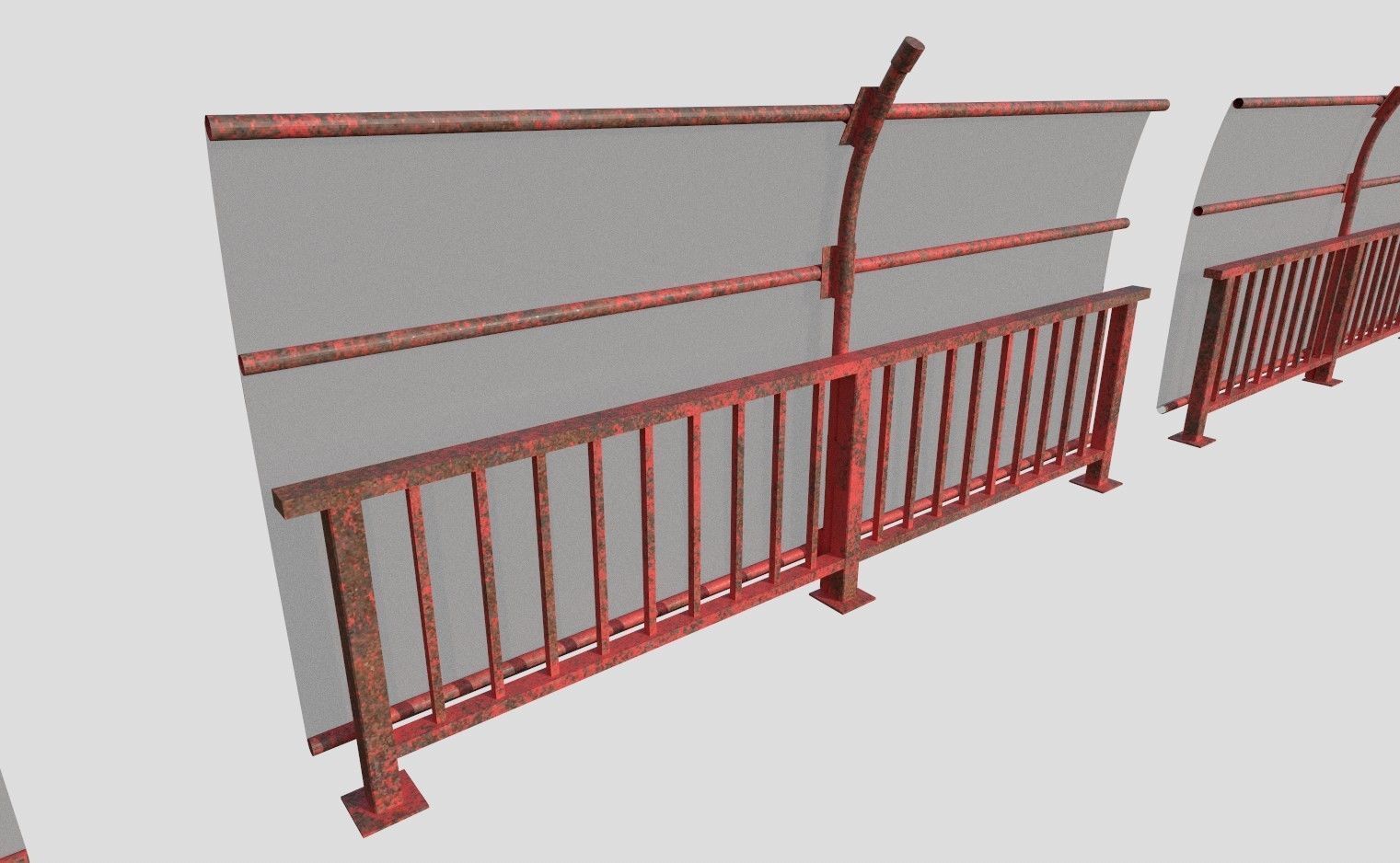 Safety Railing  Low-poly 3D model_8