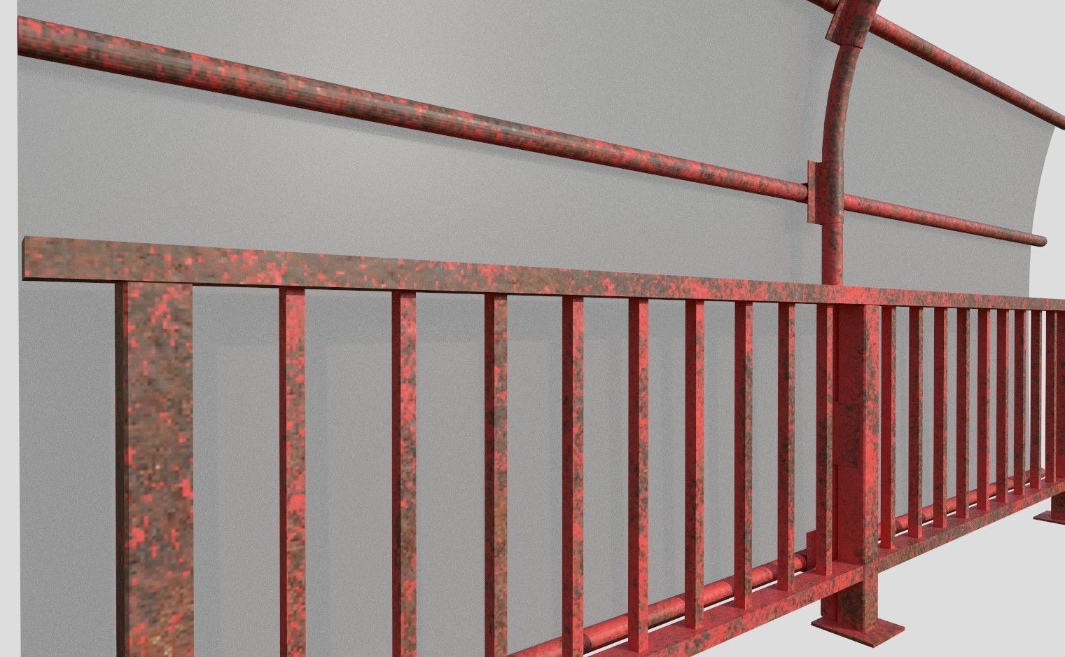 Safety Railing  Low-poly 3D model_9