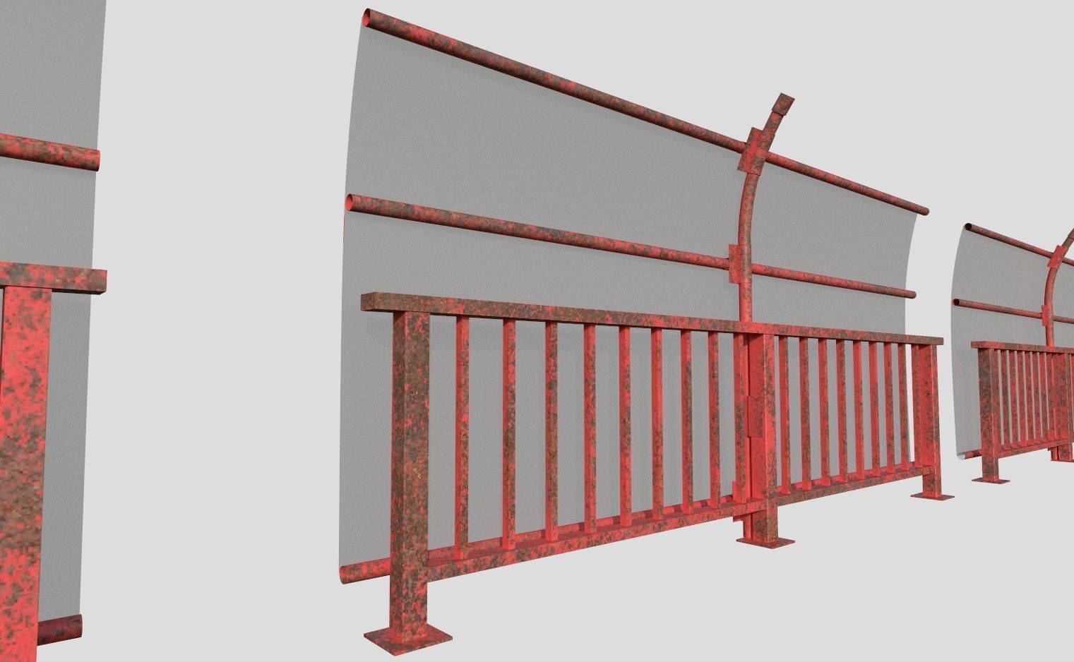 Safety Railing  Low-poly 3D model_6