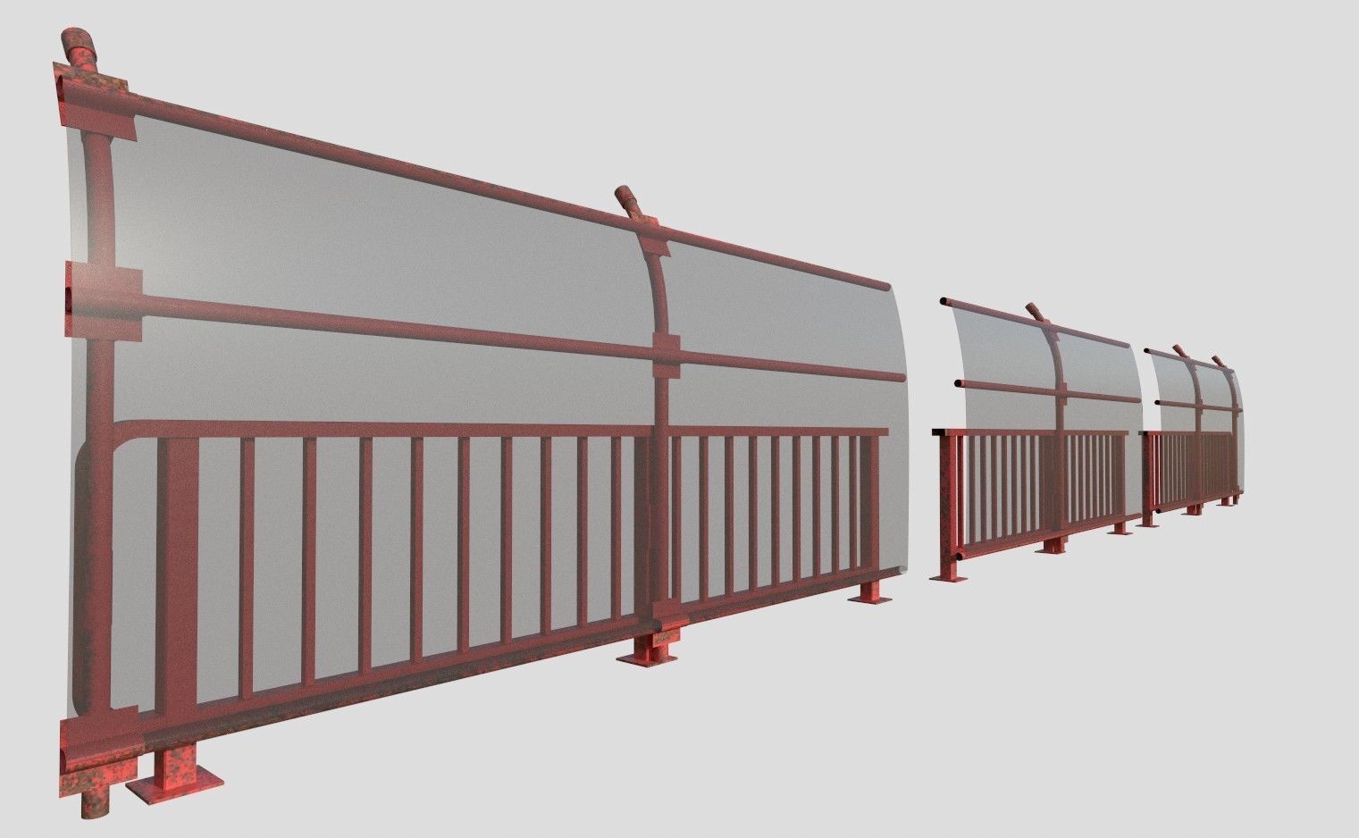 Safety Railing  Low-poly 3D model_10