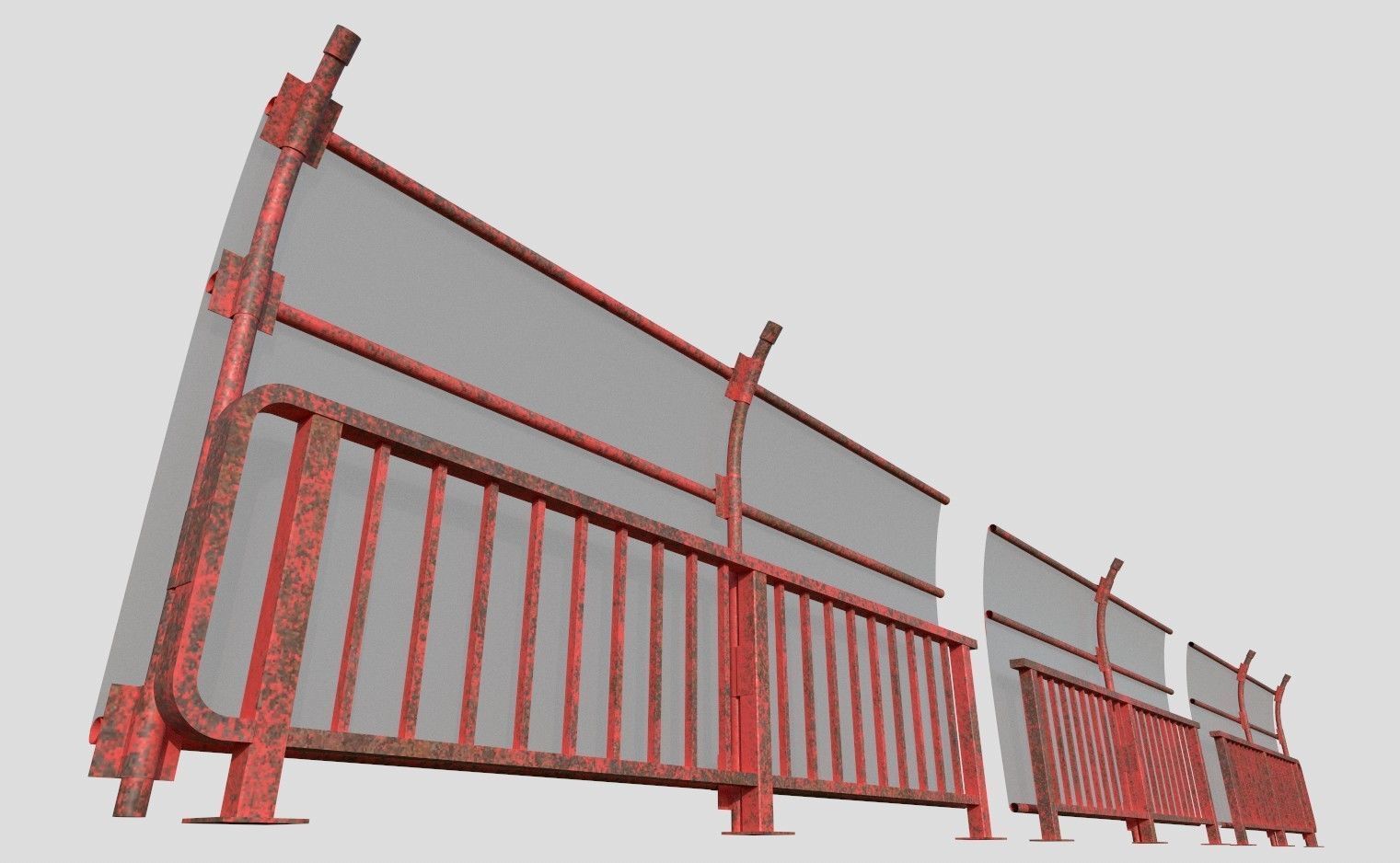 Safety Railing  Low-poly 3D model_5