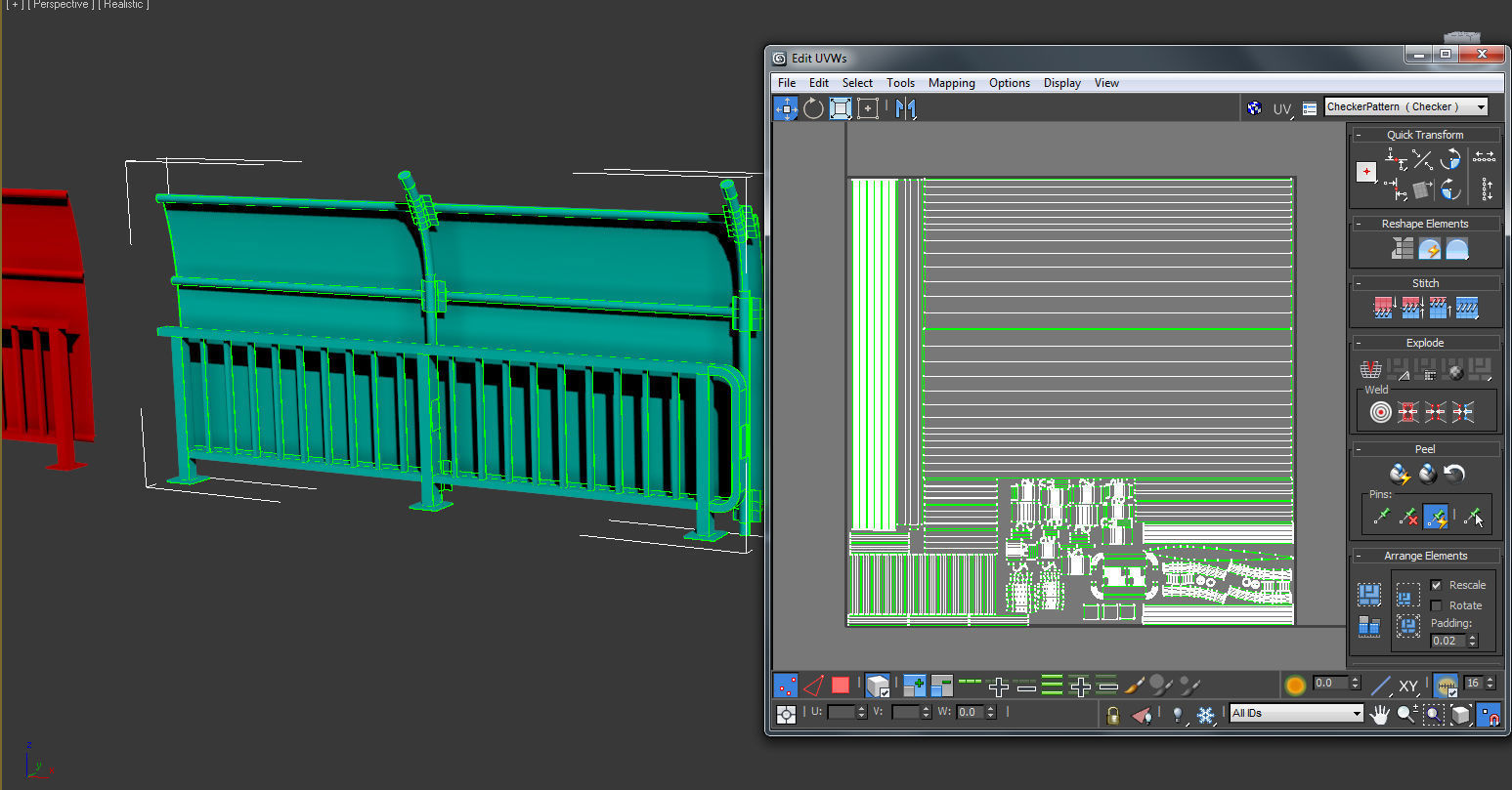 Safety Railing  Low-poly 3D model_19