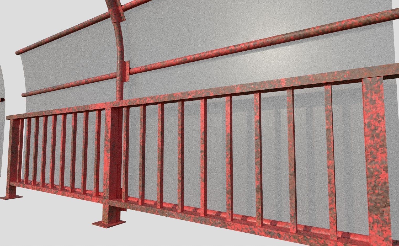 Safety Railing  Low-poly 3D model_13