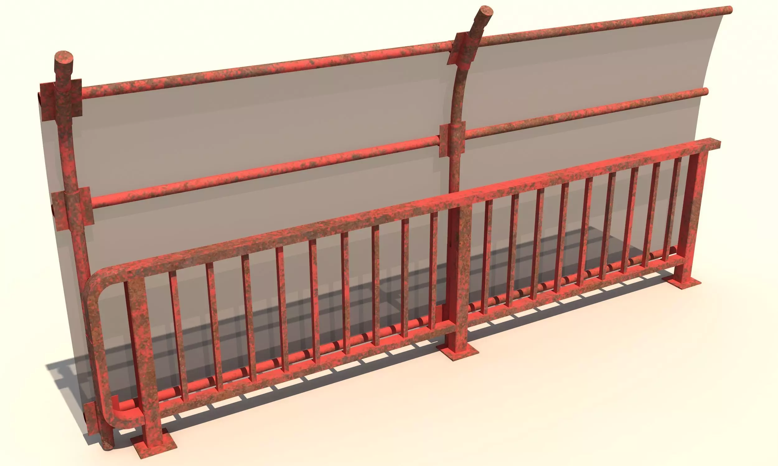 Safety Railing  Low-poly 3D model_0