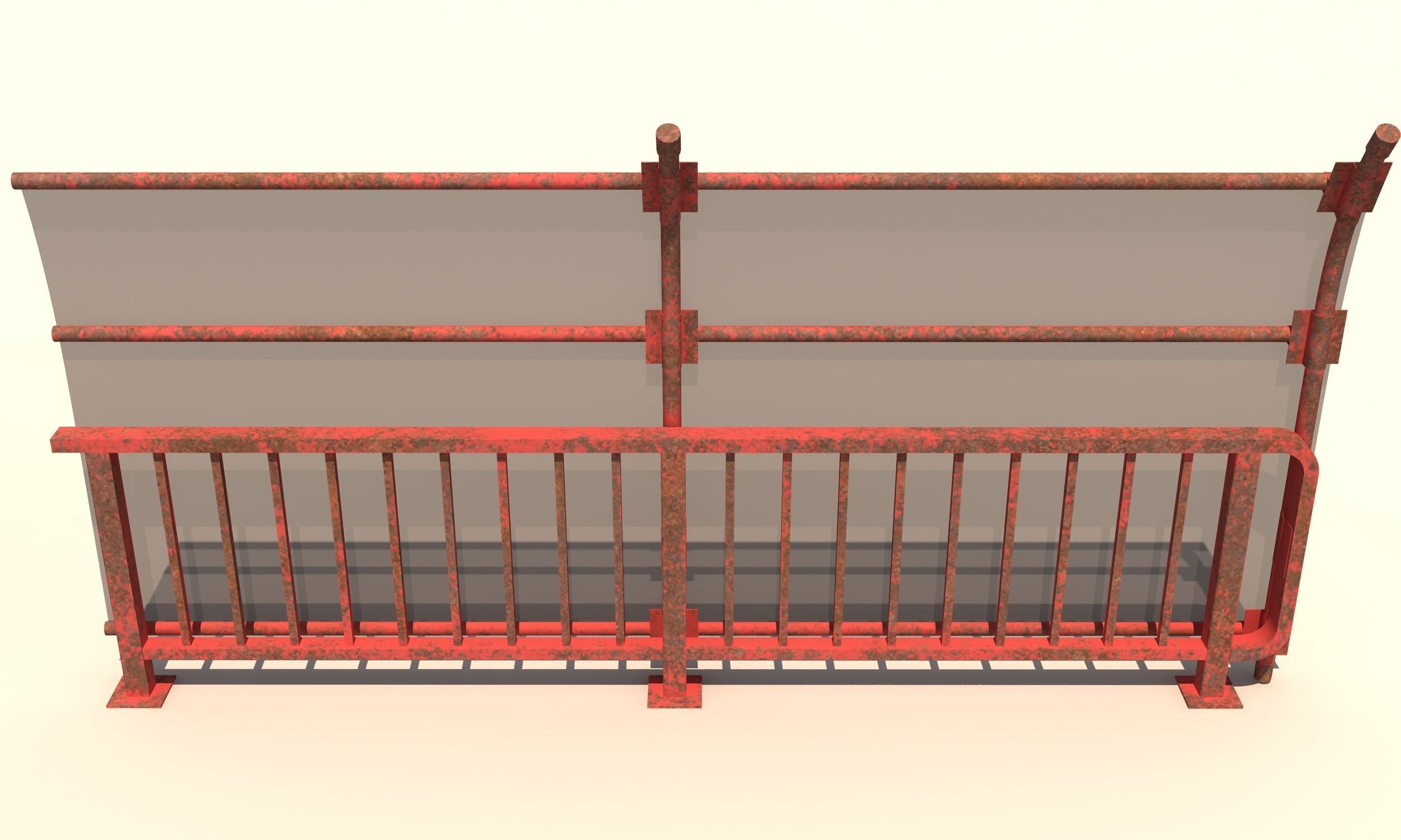 Safety Railing  Low-poly 3D model_3