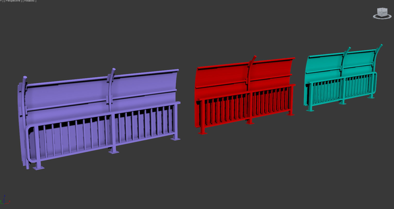 Safety Railing  Low-poly 3D model_14