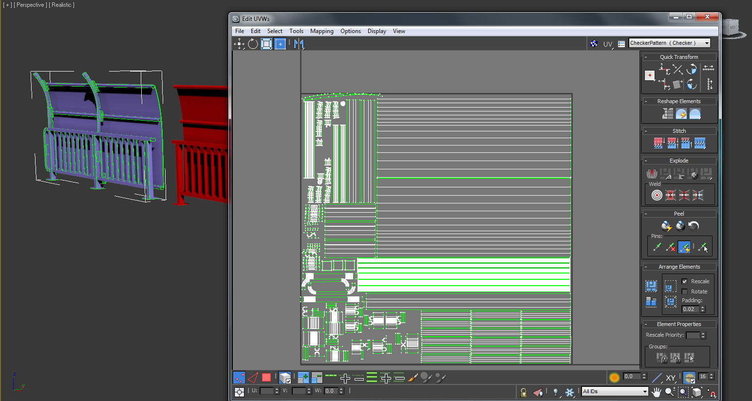 Safety Railing  Low-poly 3D model_15