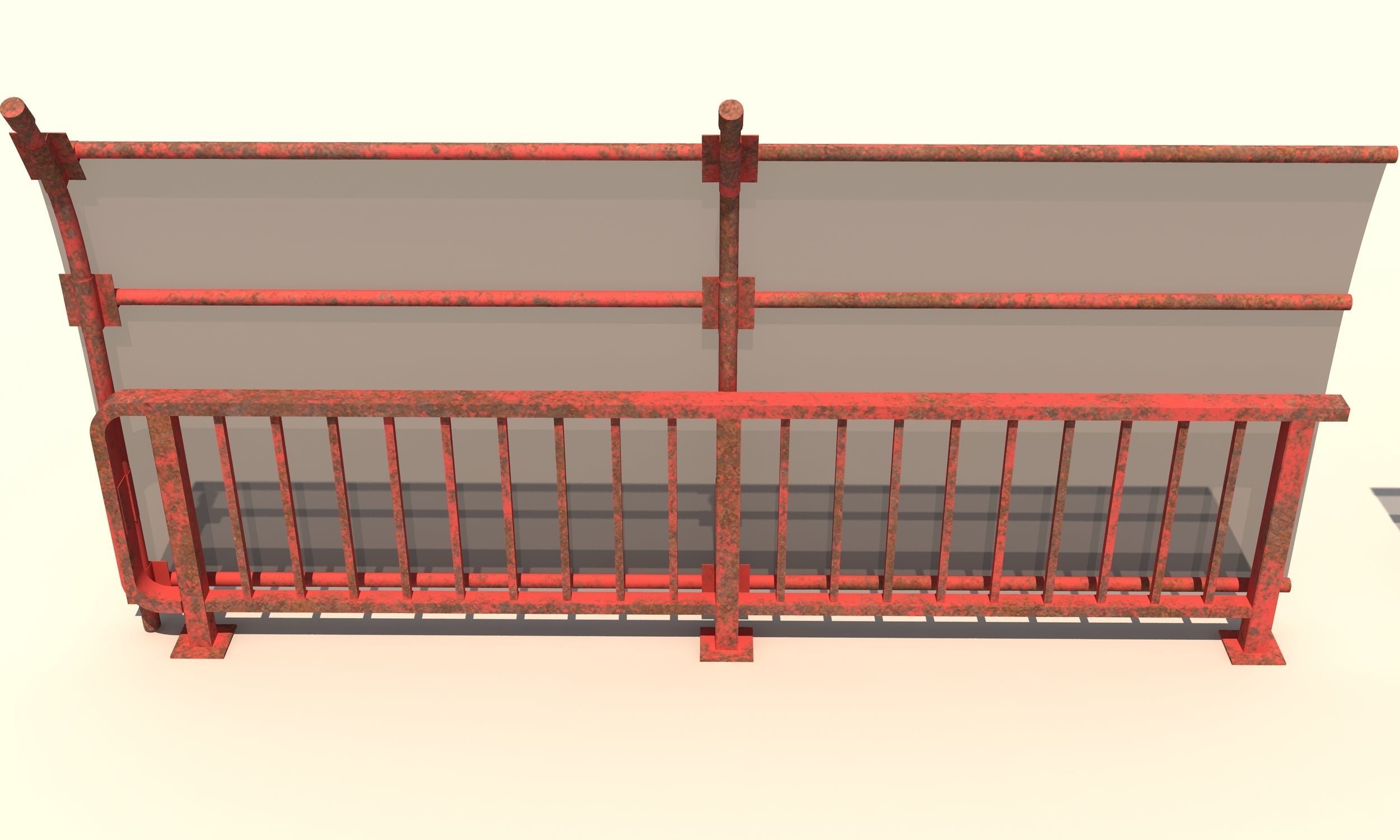 Safety Railing  Low-poly 3D model_1