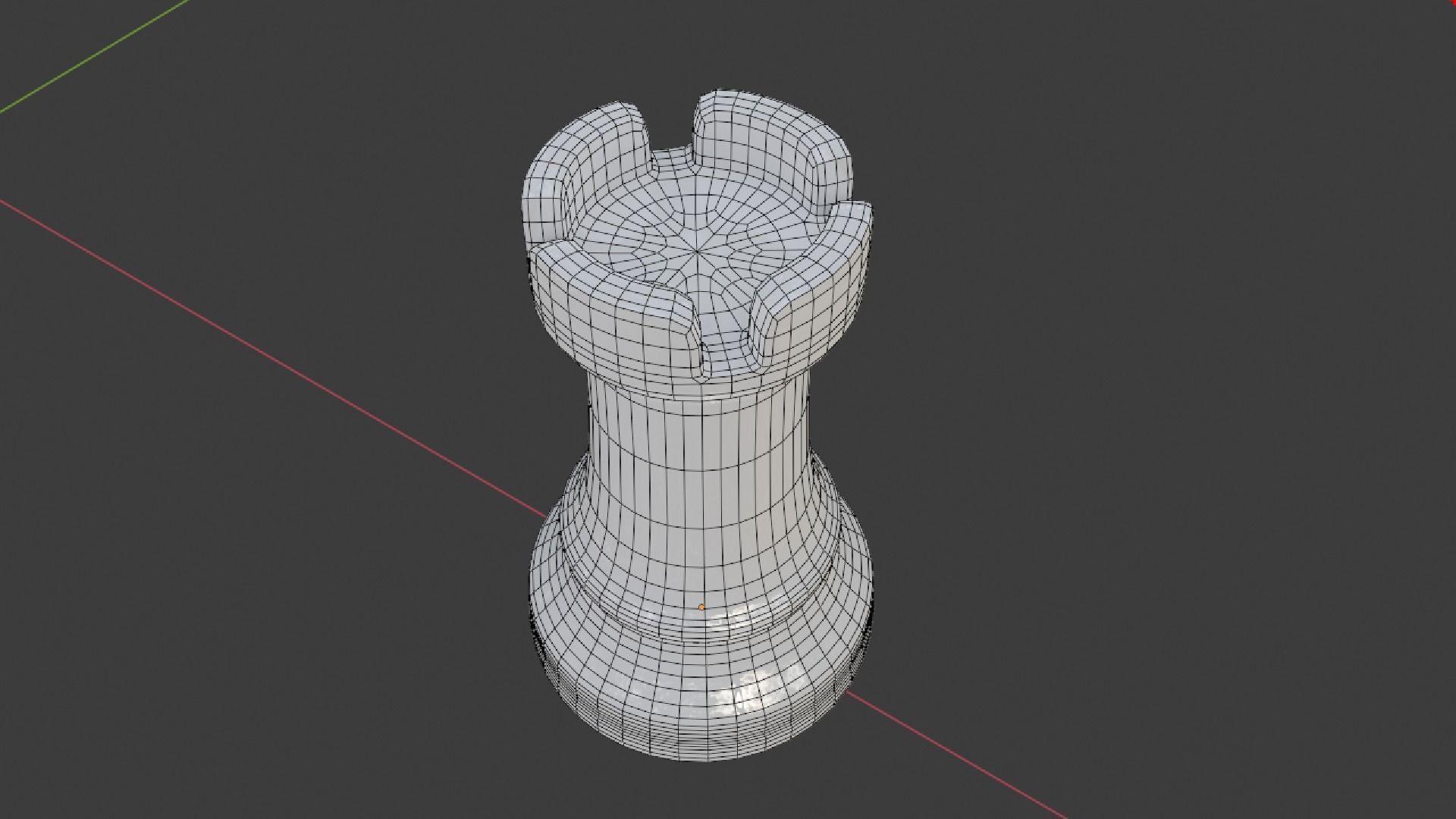 Simple Black and White Chess Pieces Set 3D Model 3D model_22