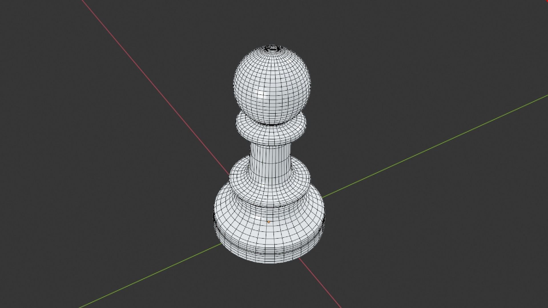 Simple Black and White Chess Pieces Set 3D Model 3D model_16