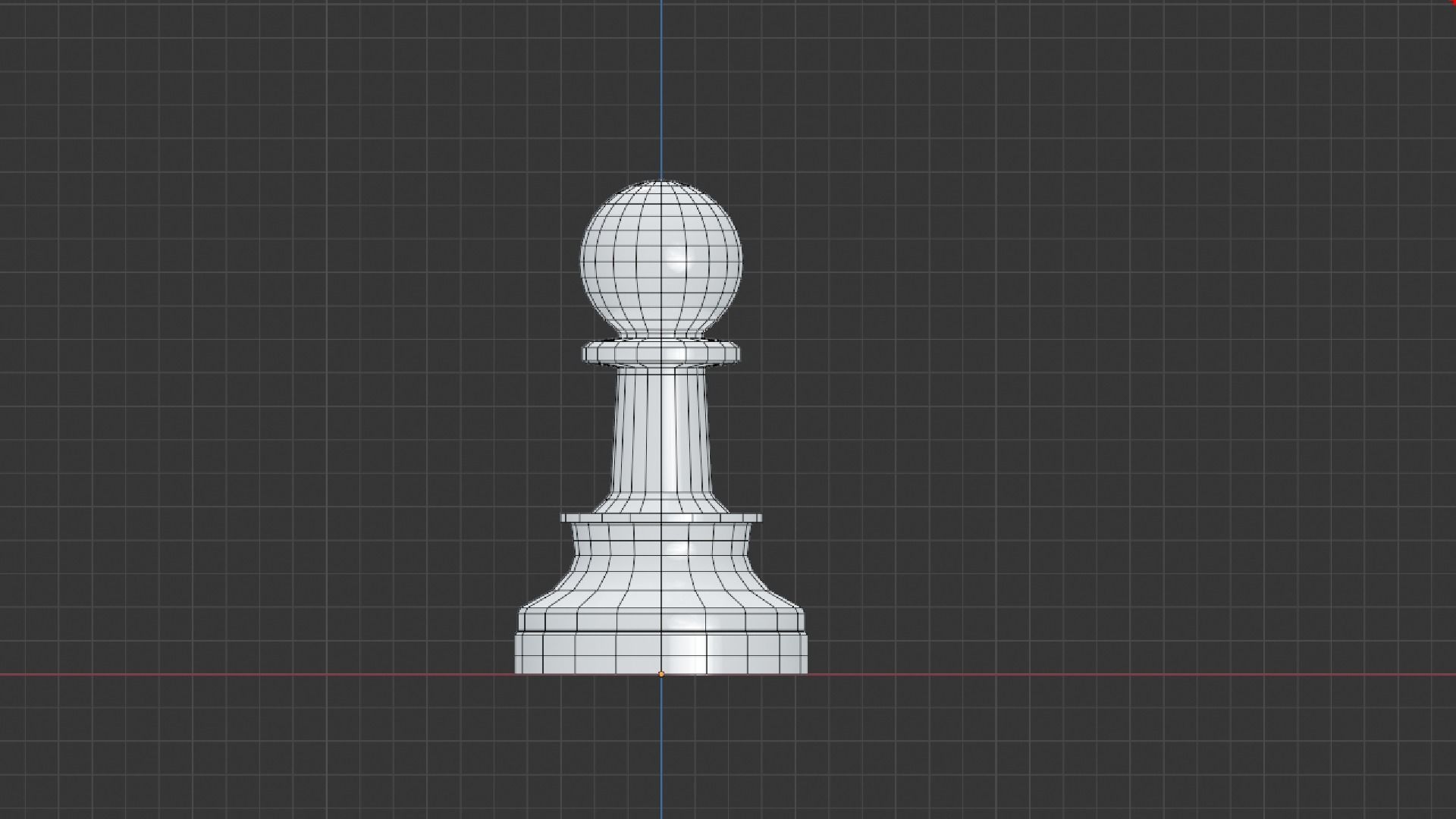 Simple Black and White Chess Pieces Set 3D Model 3D model_15
