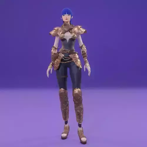 Ryoku Anime Character  Rigged Free low-poly 3D model