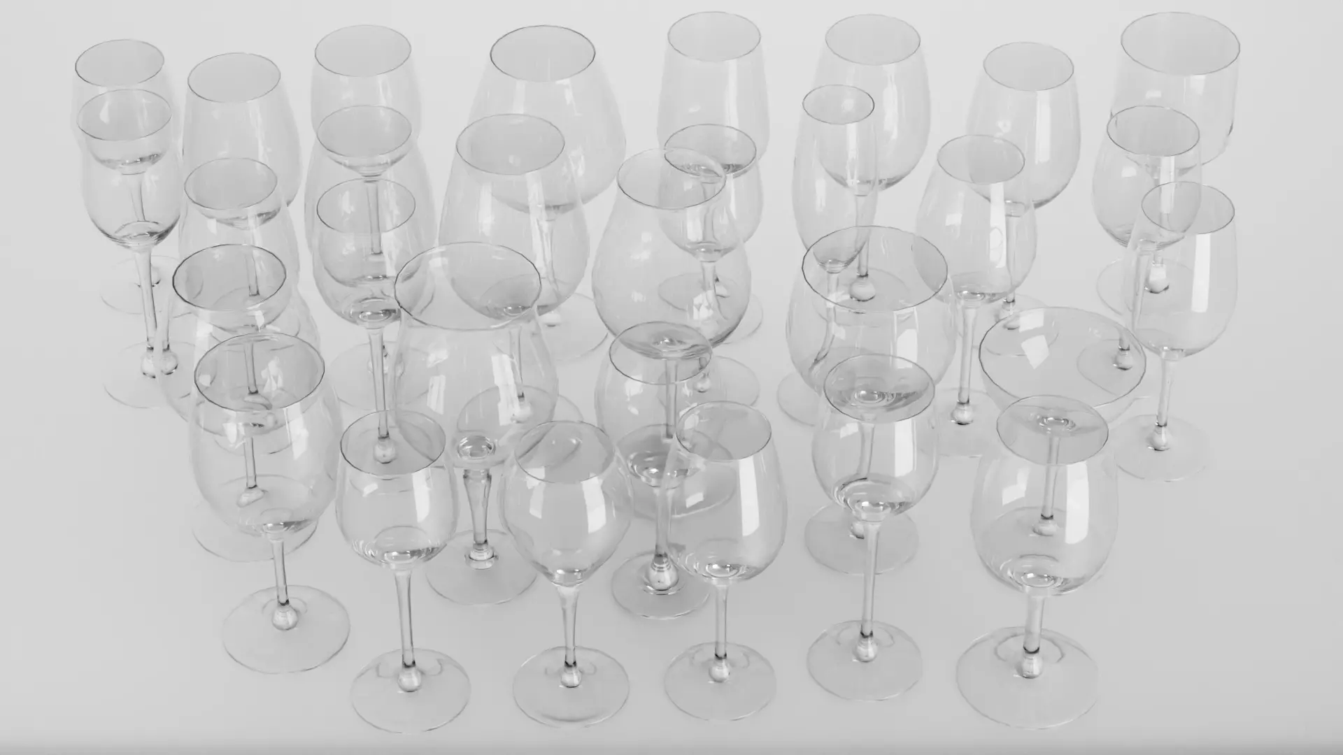 30 Wine glasses 3D Model Collection_0