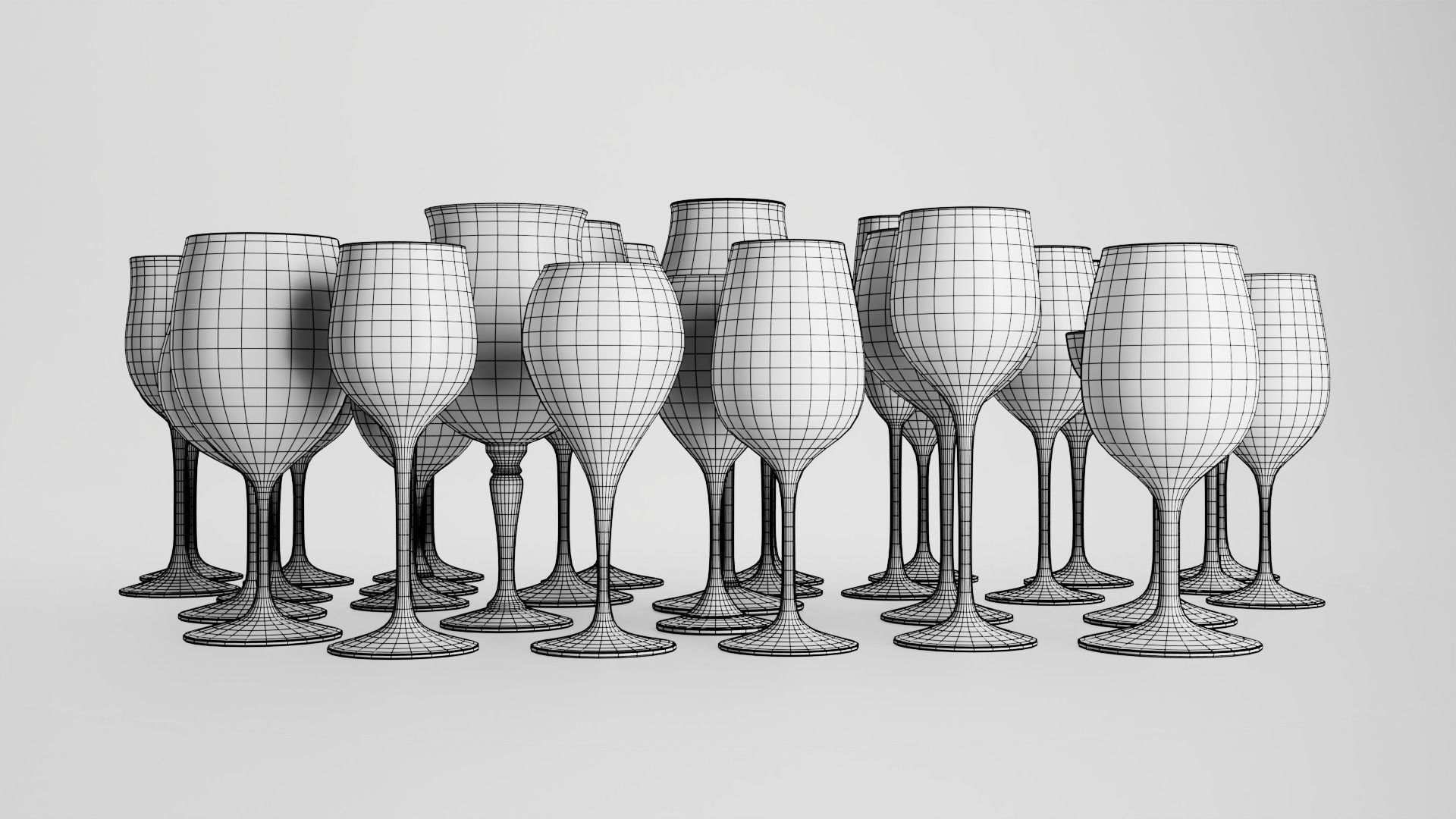 30 Wine glasses 3D Model Collection_12