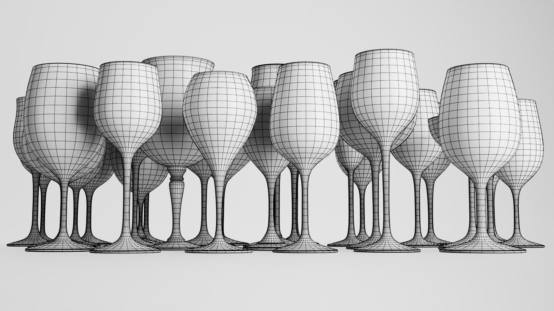 30 Wine glasses 3D Model Collection_11