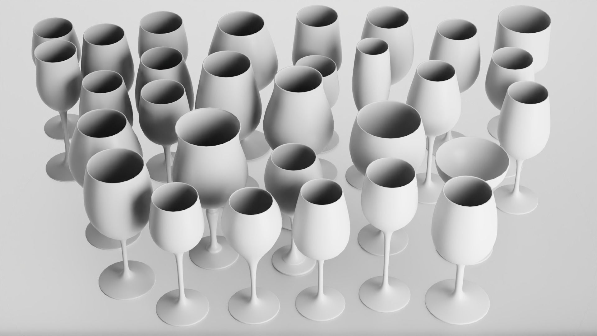 30 Wine glasses 3D Model Collection_5