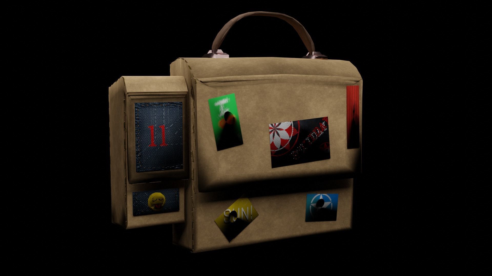 Low Poly Stylized Holiday Bag Low-poly 3D model_4