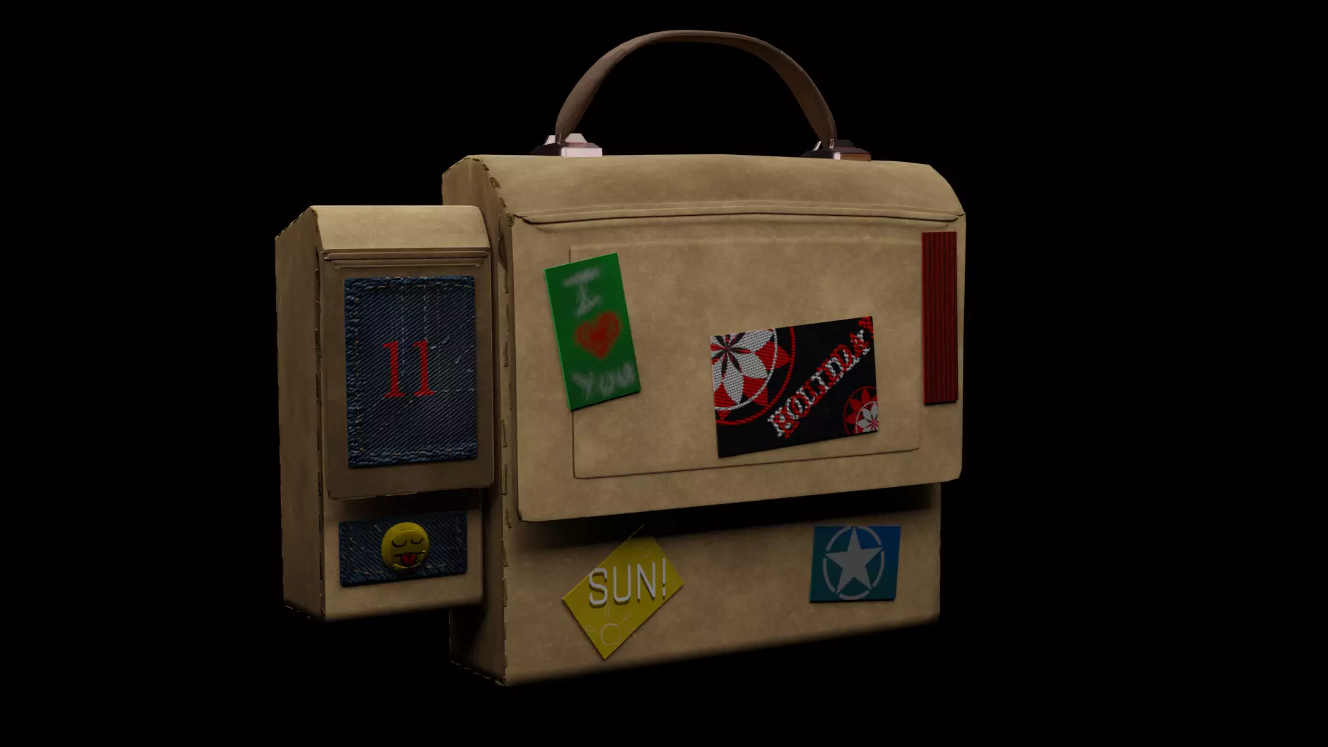 Low Poly Stylized Holiday Bag Low-poly 3D model_0