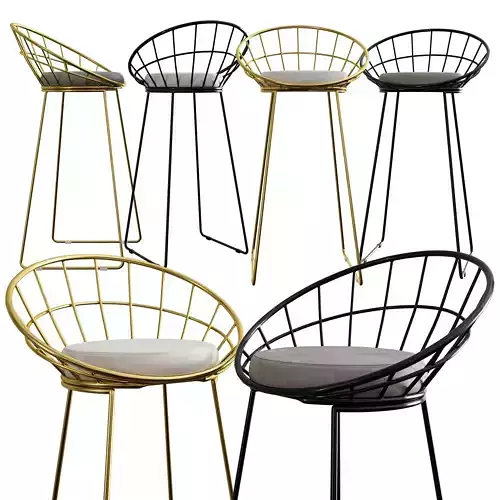 Nordic Kylie Bar Stool 3D model