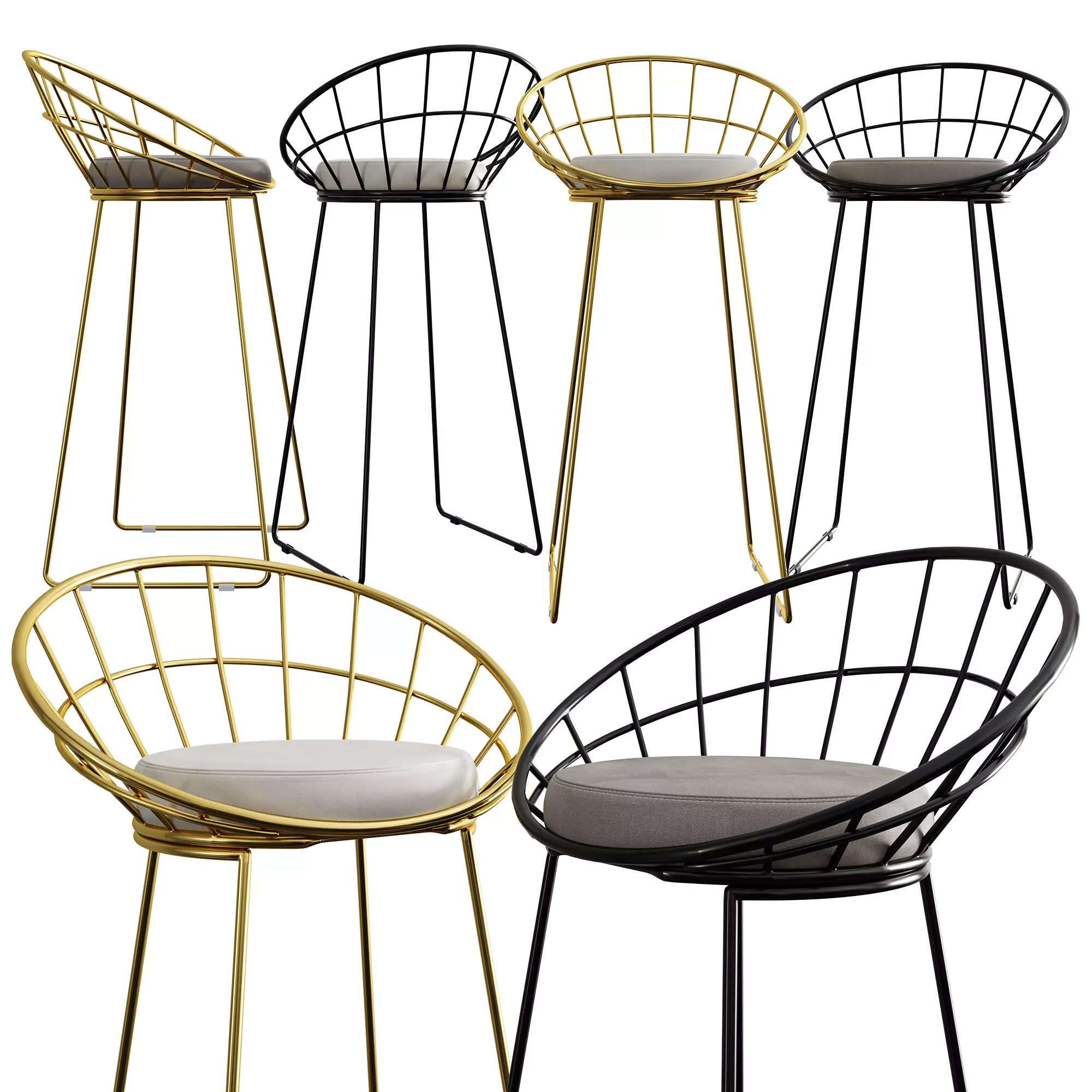 Nordic Kylie Bar Stool 3D model