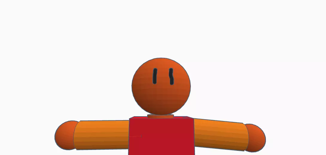 Character person with smiley face Free 3D model
