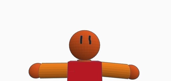Character person with smiley face Free 3D model