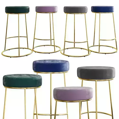 Atlantis Velvet Bar Stool