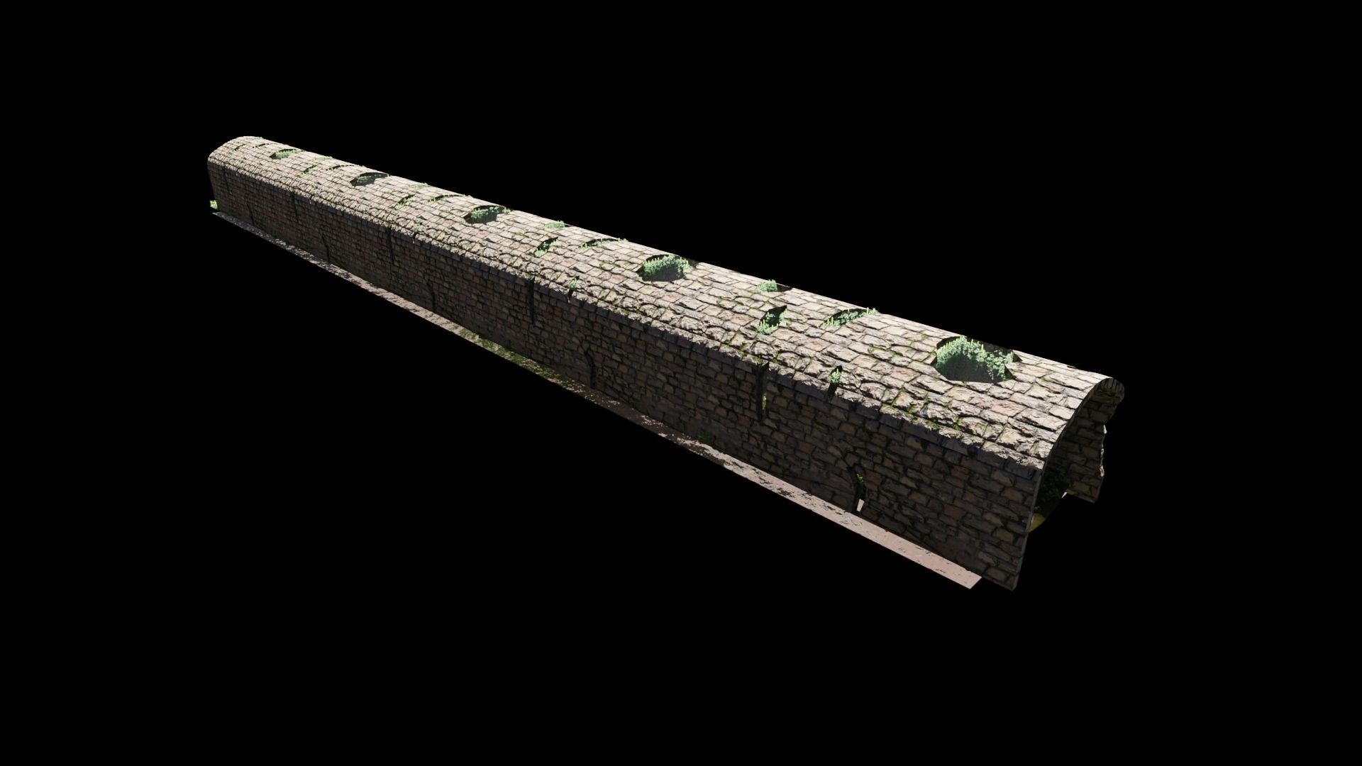 Tunnel Ruins Scene 3D model_8