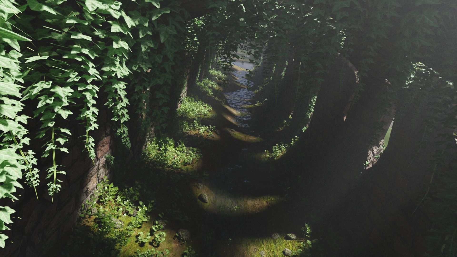 Tunnel Ruins Scene 3D model_6