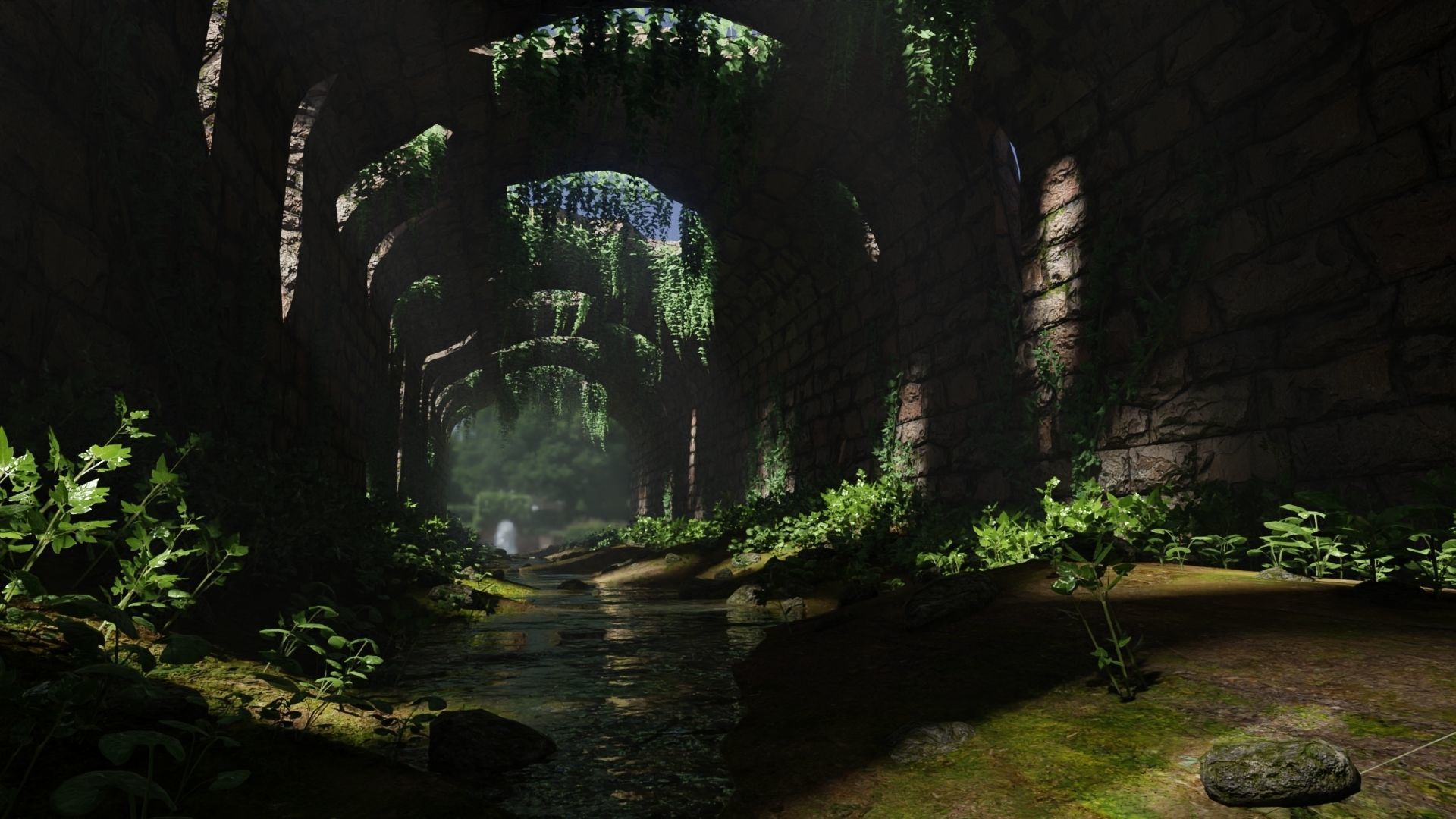 Tunnel Ruins Scene 3D model_4