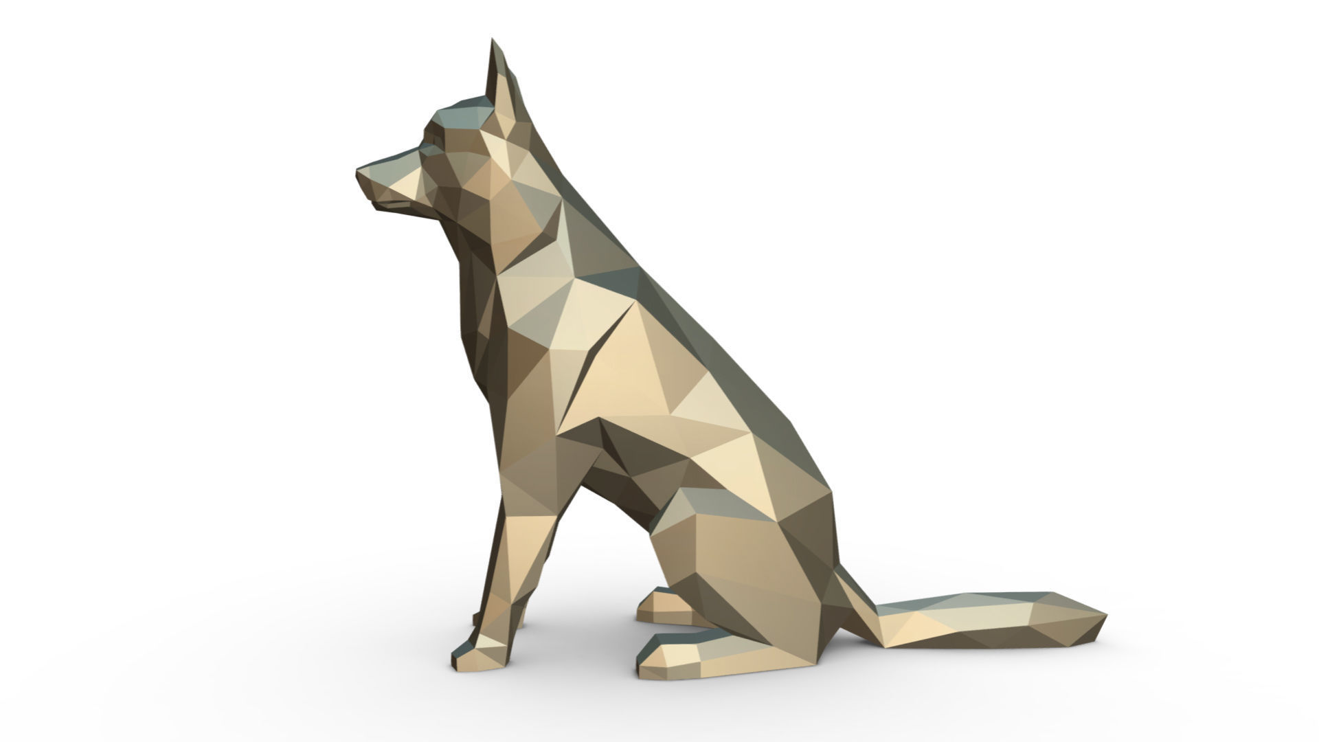 chien loup 3D print model_1