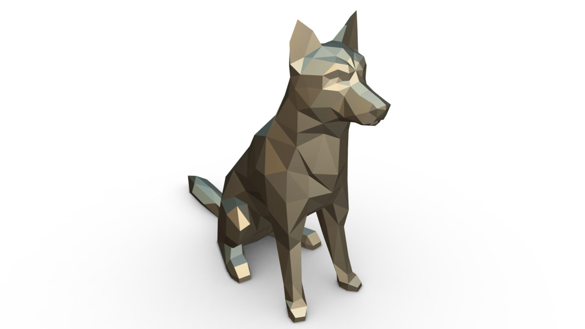 chien loup 3D print model_5