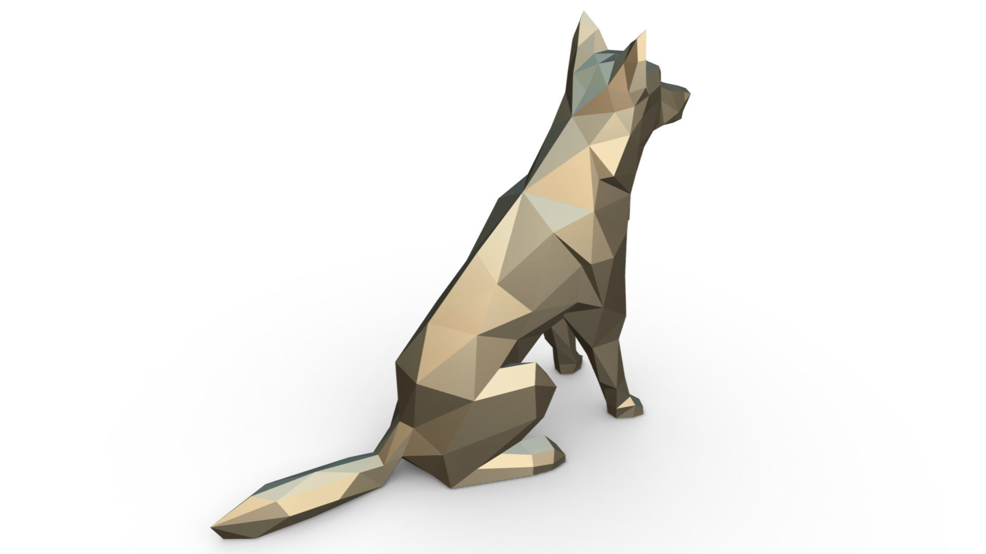 chien loup 3D print model_3