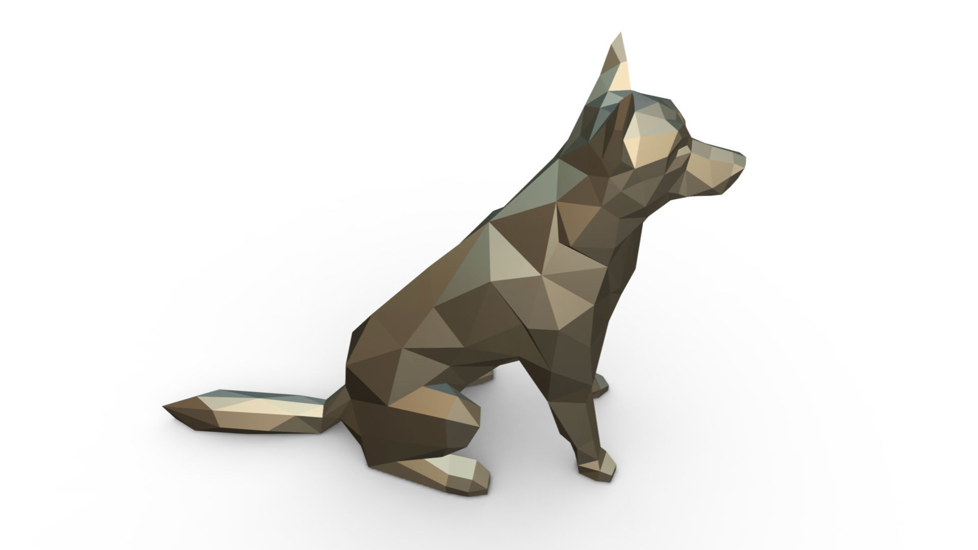 chien loup 3D print model_4