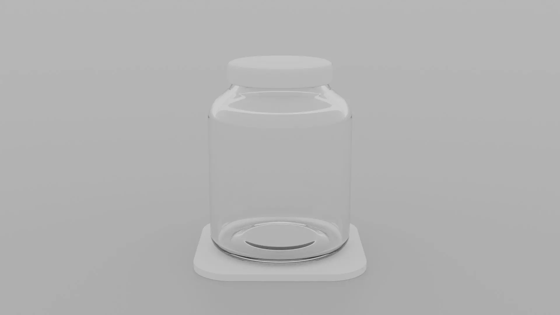 glass jar on plate 3D model_0