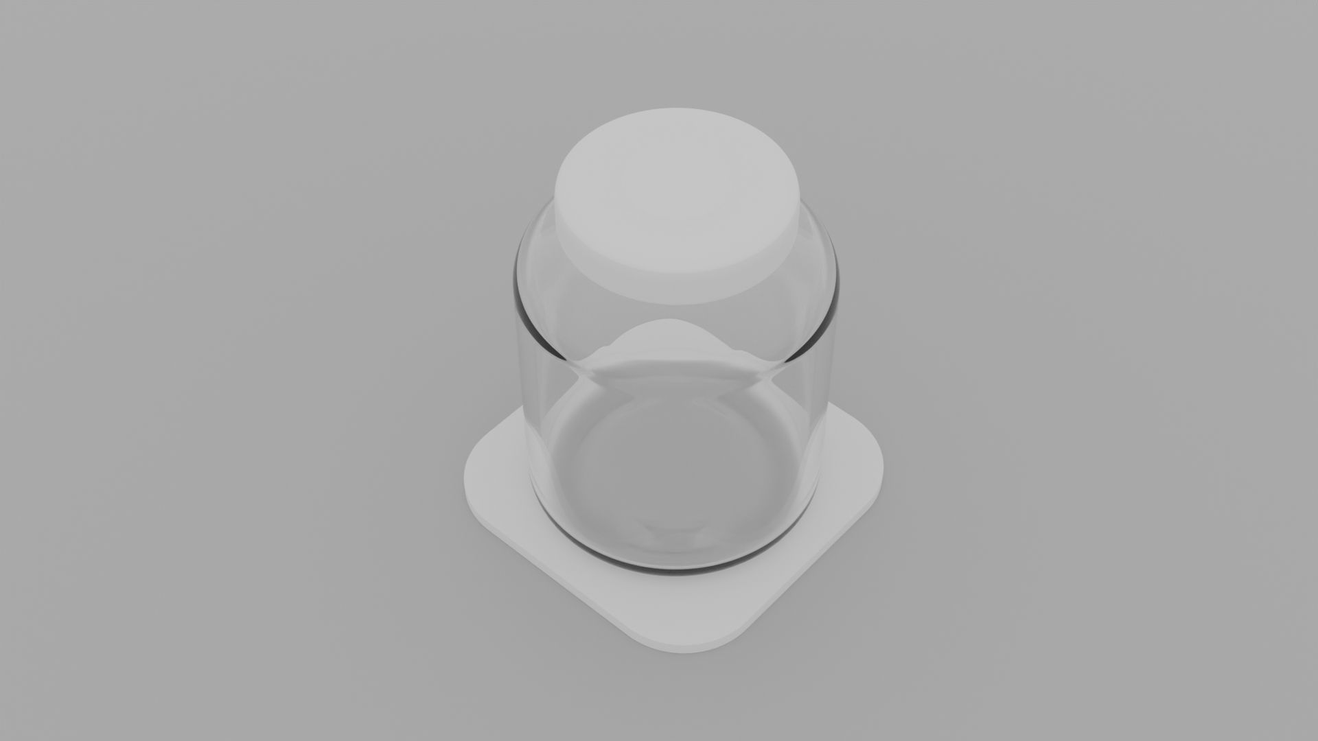 glass jar on plate 3D model_2