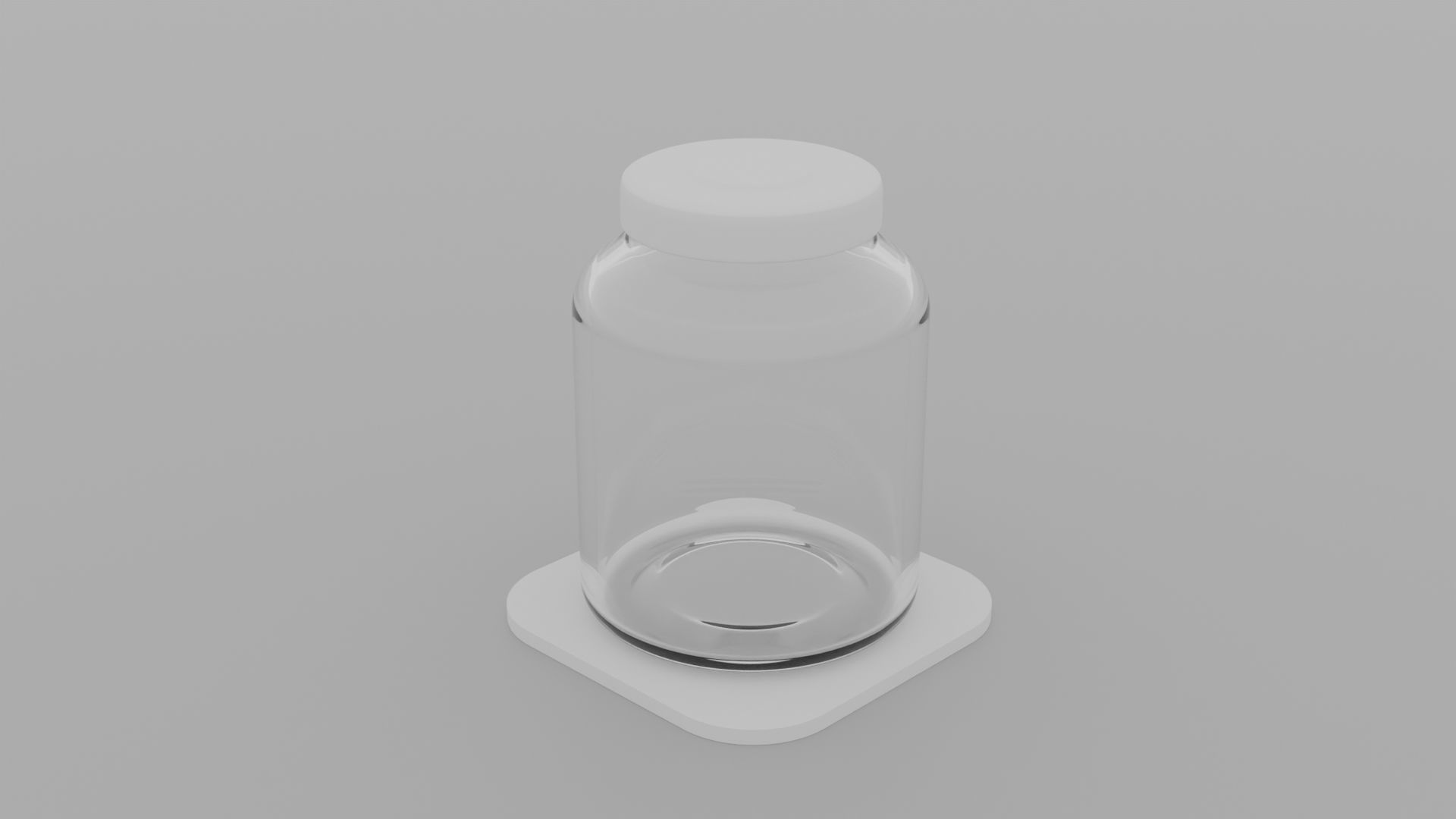 glass jar on plate 3D model_1