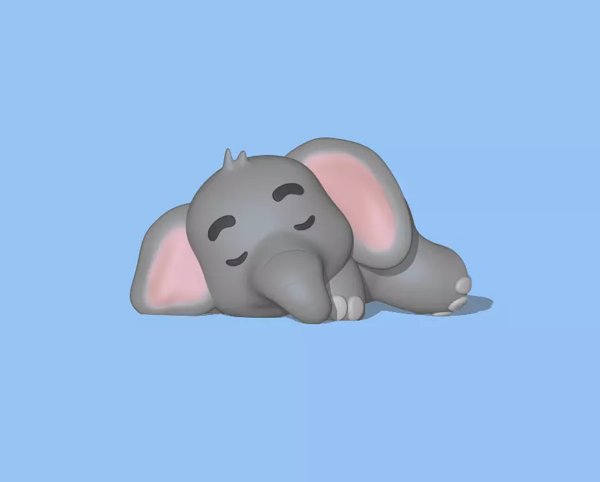 Cute Sleeping Elephant 3D print model_0
