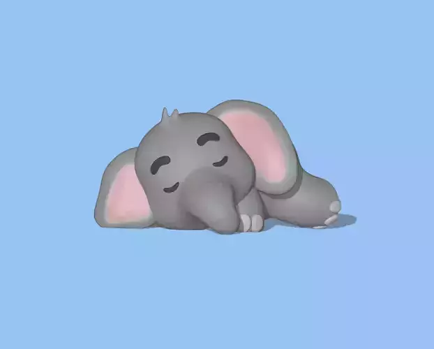 Cute Sleeping Elephant
