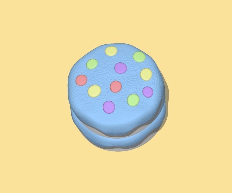 Cute Round cake 3D print model_1