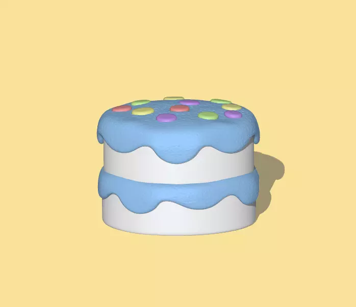 Cute Round cake 3D print model_0