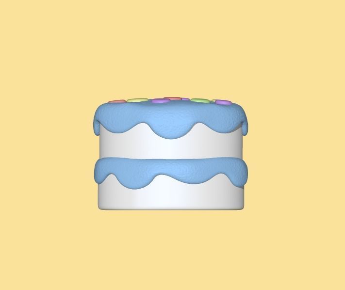 Cute Round cake 3D print model_2