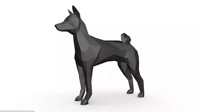 basenji dog low poly