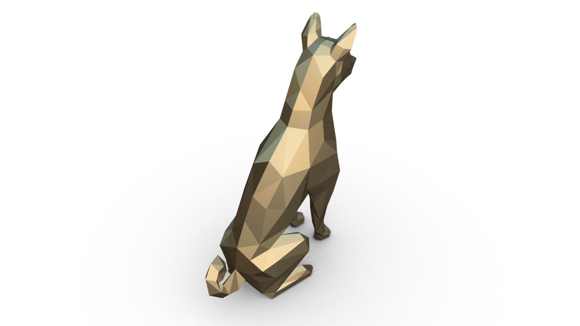 basenji dog low poly 3D print model_3
